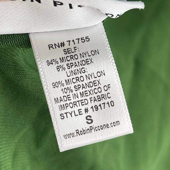 ROBIN PICCONE Ava Tie Back Tankini Top Size Small NWOT Green Open Back Swim NEW - Picture 6 of 15